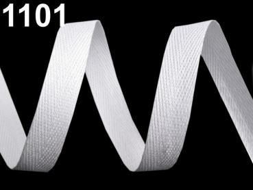 Köperband 10 mm Breit, Meterware Weiß